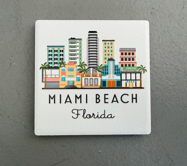 Miami Beach Florida Ceramic Fridge Magnet