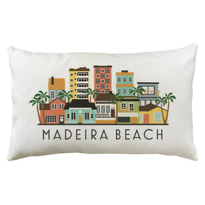 Madeira Beach Graphic Lumbar Pillow Cover | Florida Decorative Throw Pillow Cushion Sham
