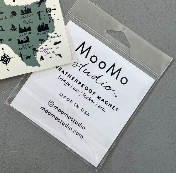 Texas Icon Map with Cities Waterproof Magnet | Locker Decoration | Fridge Car Vinyl Magnet