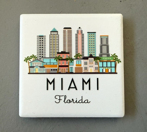 Miami Florida Ceramic Fridge Magnet