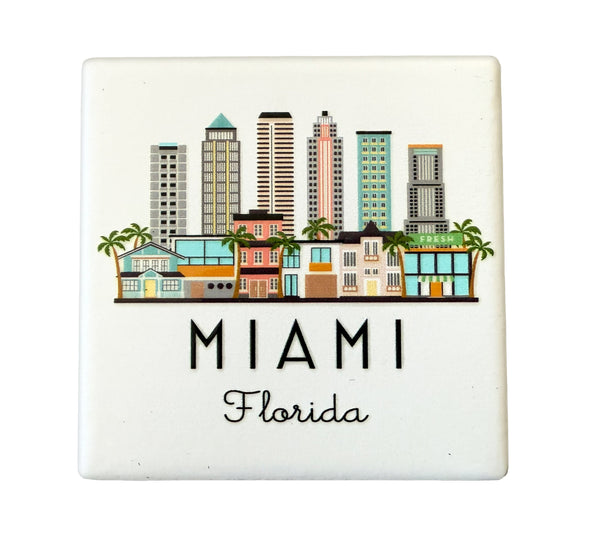 Miami Florida Ceramic Fridge Magnet