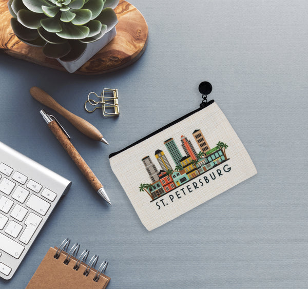 St. Petersburg Florida Zipper Pouch Purse