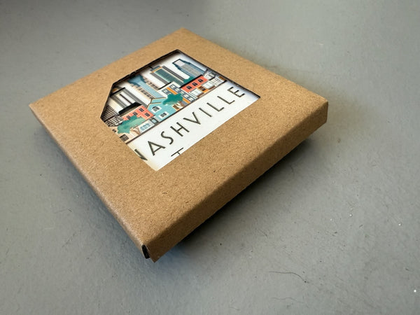 Nashville Tennessee Illustrated Skyline Ceramic Fridge Magnet