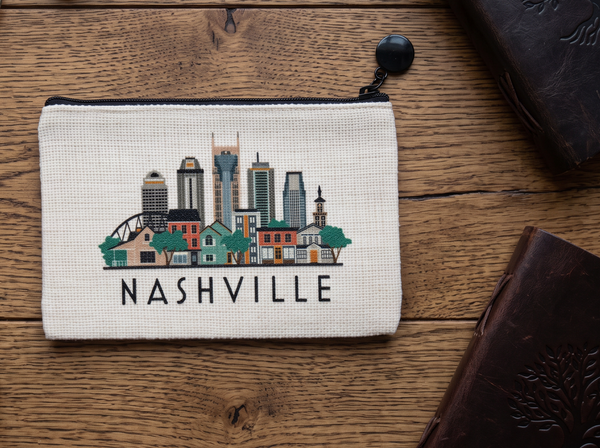 Nashville Tennessee Zipper Pouch Purse Wallet