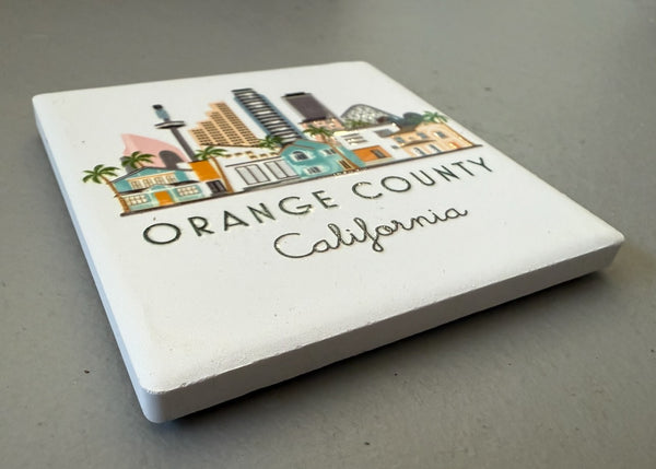 Orange County California Skyline Ceramic Fridge Magnet