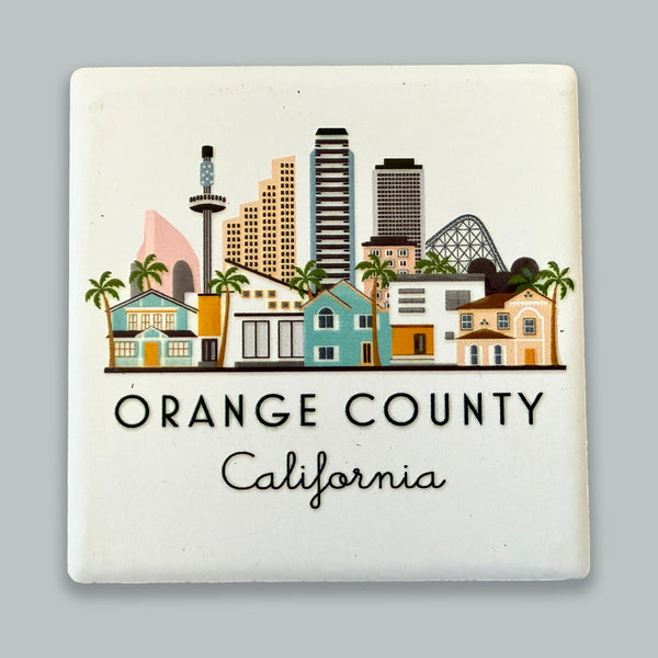 Orange County California Skyline Ceramic Fridge Magnet