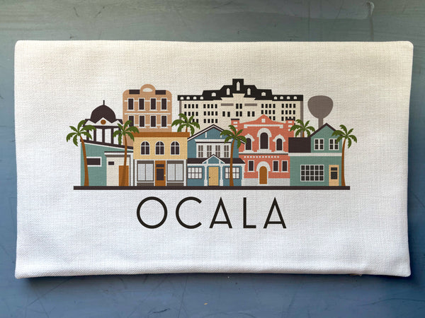 Ocala Florida Graphic Lumbar Pillow Cover | Throw Pillow Cushion Sham