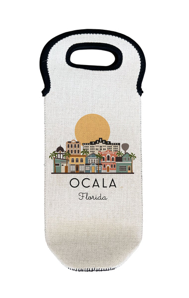 Ocala Florida Skyline Wine Carrier Bottle Tote