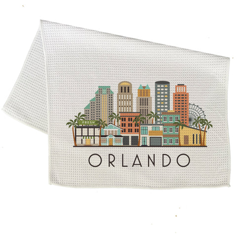 Orlando Skyline Graphic Microfiber Kitchen Towel Graphic Print