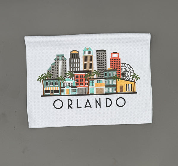 Orlando Florida Skyline Microfiber Kitchen and Hand Tea Towel
