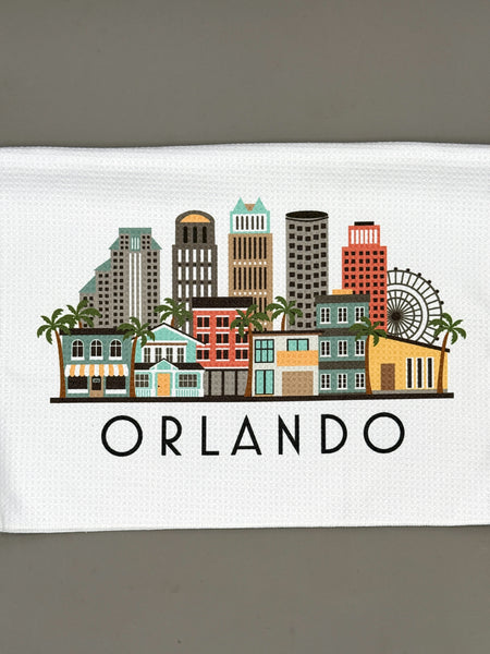 Orlando Florida Skyline Microfiber Kitchen and Hand Tea Towel