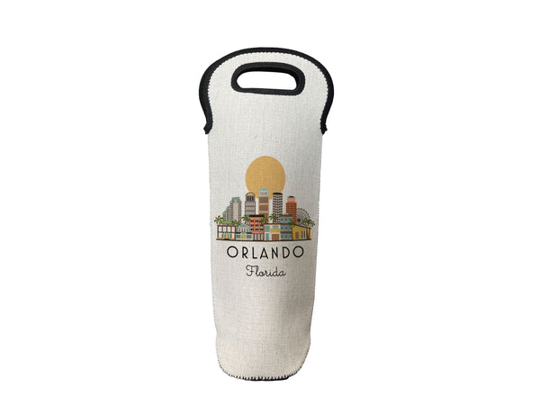 Orlando Florida Skyline Wine Carrier Bottle Tote Cooler