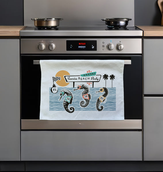 Sunrise Derby Seahorse Microfiber Kitchen and Hand Towel