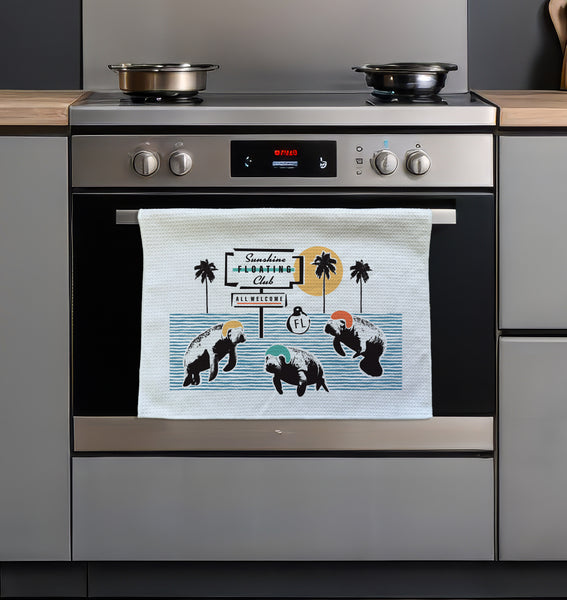 Manatee Floating Club Microfiber Kitchen and Hand Tea Towel