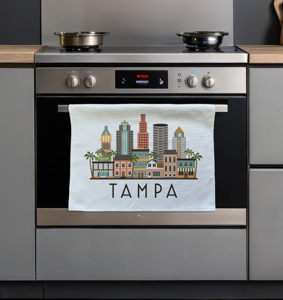 Tampa Florida Skyline Microfiber Kitchen and Hand Towel
