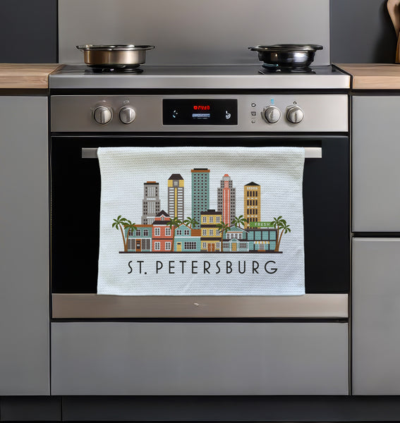 St. Petersburg Florida Skyline Microfiber Kitchen Towel