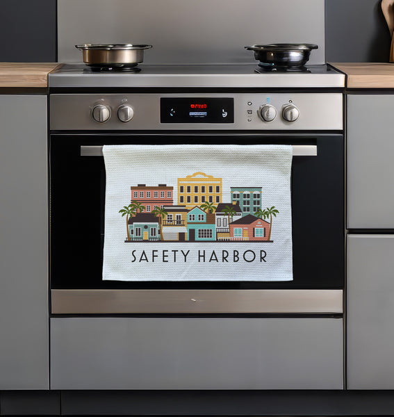 Safety Harbor Florida Skyline Graphic Microfiber Kitchen Towel