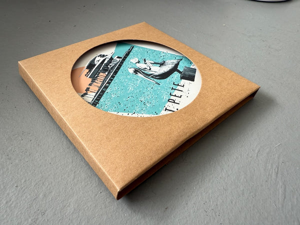 St. Petersburg Florida Collage Pier Absorbent Flat Ceramic Coaster with Cork Backing