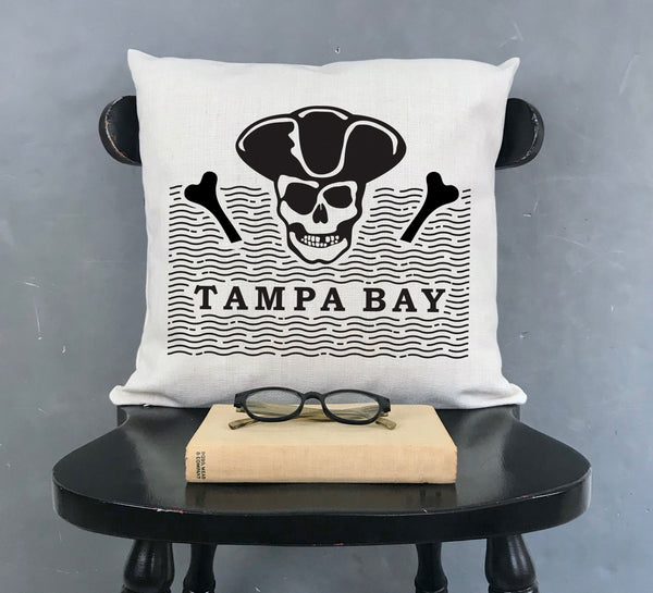 Tampa Bay Pirate Pillow Cover |  Decorative Throw Pillow Cushion Sham