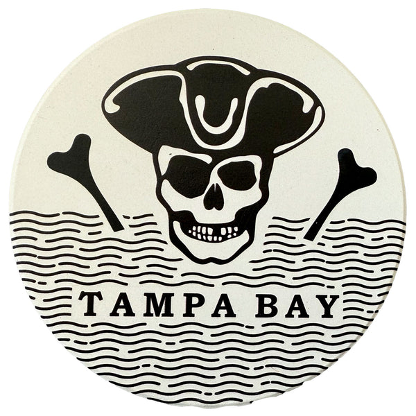 Tampa Bay Pirate Absorbent Flat Ceramic Coaster with Cork Backing