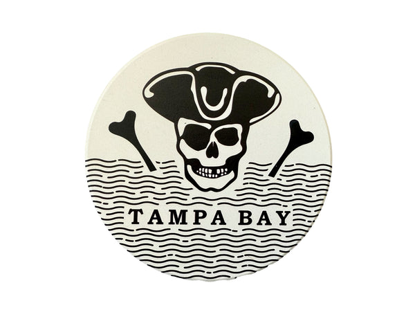 Tampa Bay Pirate Absorbent Flat Ceramic Coaster with Cork Backing