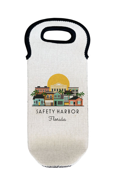 Safety Harbor Florida Skyline Wine Carrier Bottle Holder Tote