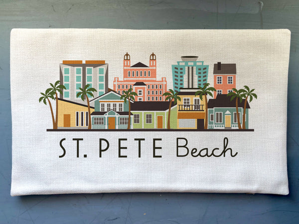 St. Pete Beach Graphic Lumbar Pillow Cover | Florida Decorative Throw Pillow Cushion Sham (Copy)