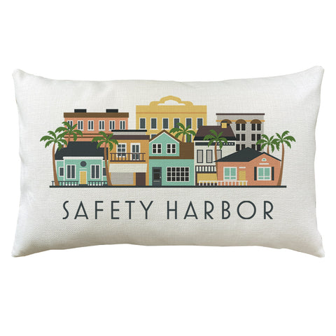 Safety Harbor Florida Town Lumbar Pillow Cover | Tampa Bay Decorative Throw Pillow Cushion Sham