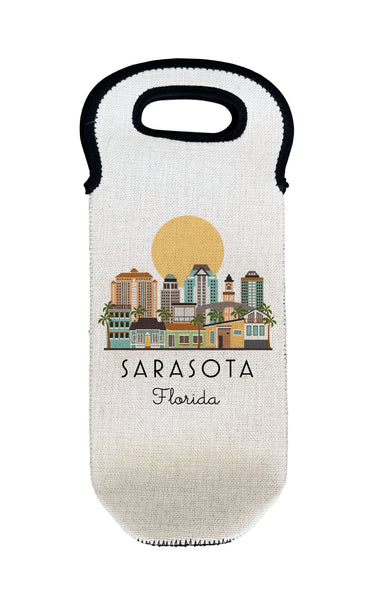 Sarasota Florida Wine Carrier Bottle Holder Tote