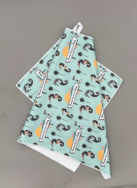 Sunrise Derby Seahorse Pattern Microfiber Kitchen and Hand Towel