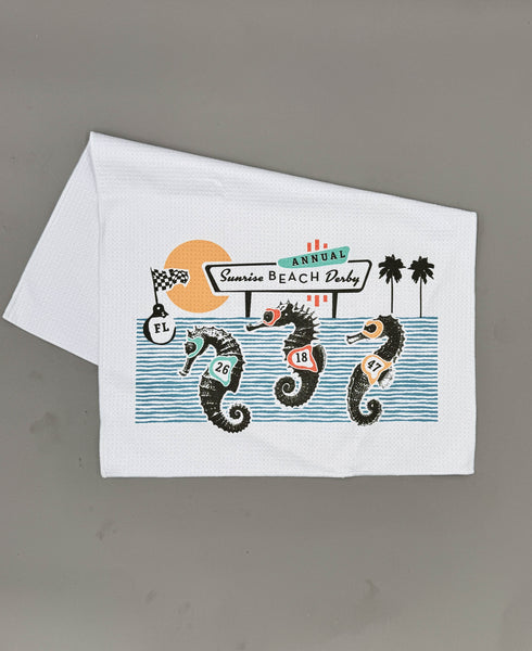 Sunrise Derby Seahorse Microfiber Kitchen and Hand Towel