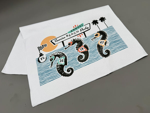 Sunrise Derby Seahorse Microfiber Kitchen and Hand Towel
