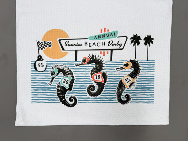 Sunrise Derby Seahorse Microfiber Kitchen and Hand Towel