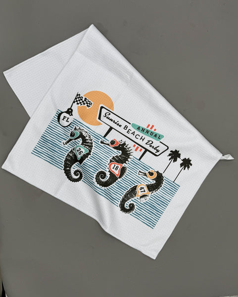 Sunrise Derby Seahorse Microfiber Kitchen and Hand Towel