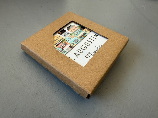 St. Augustine Florida Illustrated Skyline Ceramic Fridge Magnet