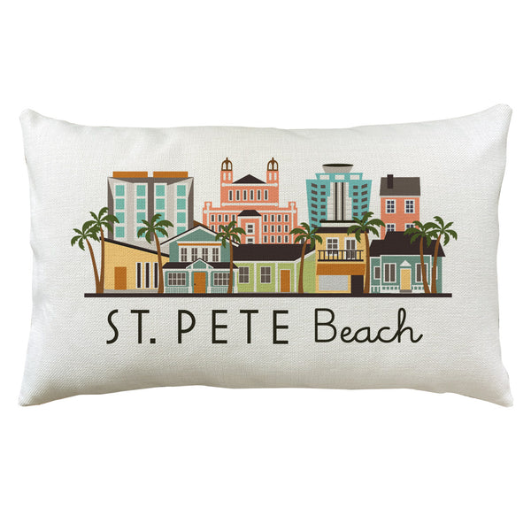 St. Pete Beach Graphic Lumbar Pillow Cover | Florida Decorative Throw Pillow Cushion Sham (Copy)
