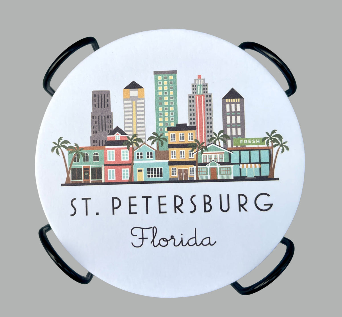 St. Petersburg Florida Skyline Paper Pulp Board Coasters | Set of 15 W ...