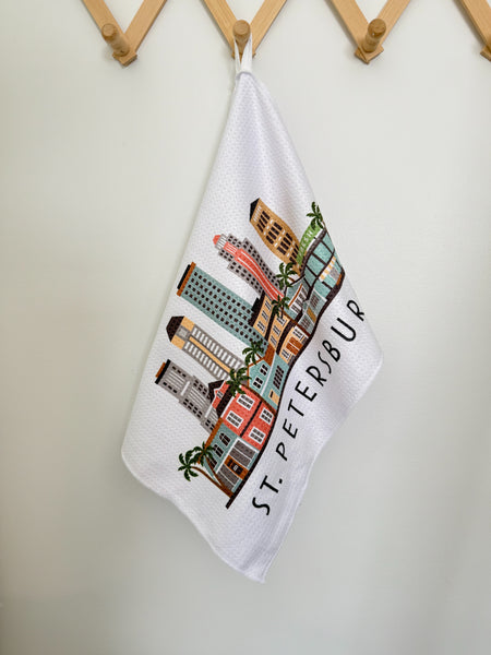 St. Petersburg Florida Skyline Microfiber Kitchen Towel