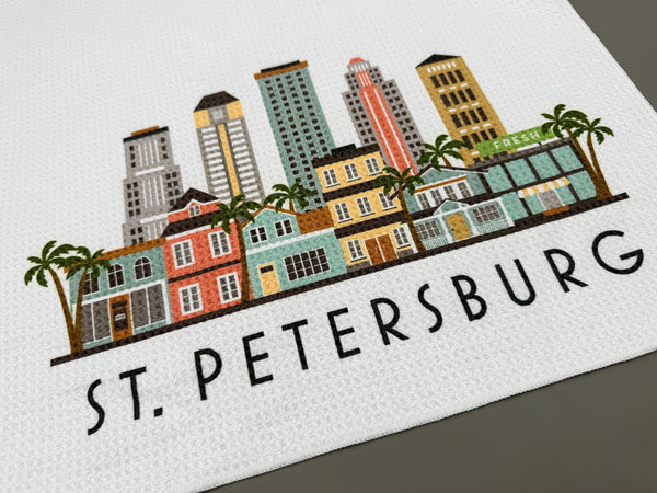 St. Petersburg Florida Skyline Microfiber Kitchen Towel