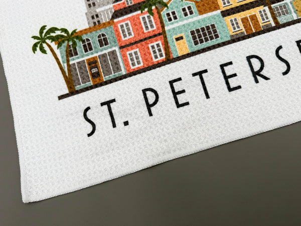 St. Petersburg Florida Skyline Microfiber Kitchen Towel