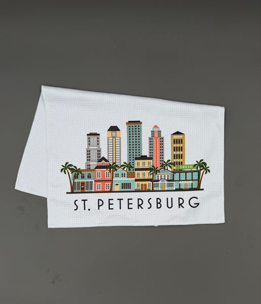 St. Petersburg Florida Skyline Microfiber Kitchen Towel