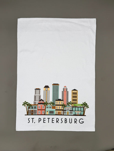 St. Petersburg Florida Skyline Microfiber Kitchen Towel