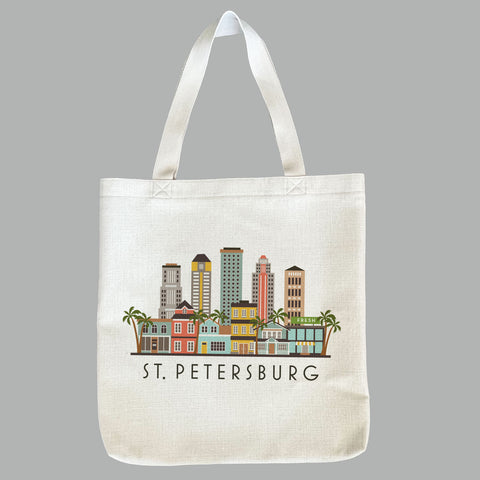 St. Petersburg Florida City Skyline Tote Bag | Shopping Tote Beach Bag