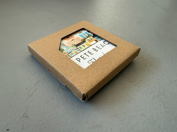 St. Pete Beach Florida Illustrated Skyline Ceramic Fridge Magnet