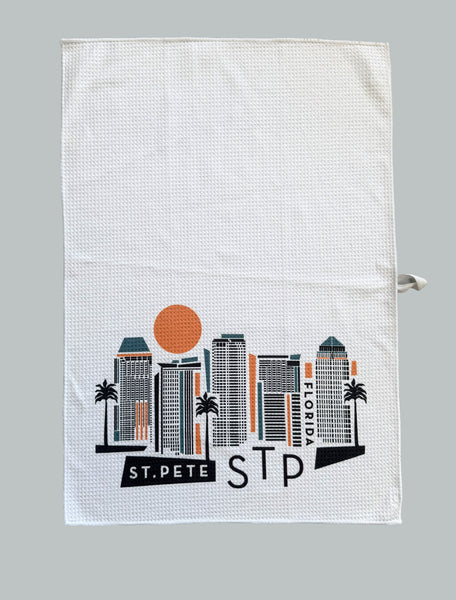 St. Petersburg Florida Geometric Skyline Microfiber Kitchen and Hand Towel
