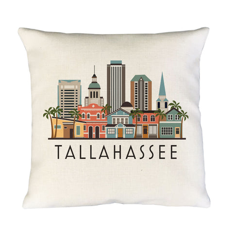 Tallahassee City Pillow Cover | Florida Jax Skyline Decorative Throw Pillow Cushion Sham