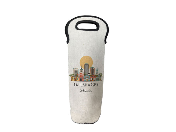 Tallahassee Florida Skyline Wine Carrier Bottle Tote