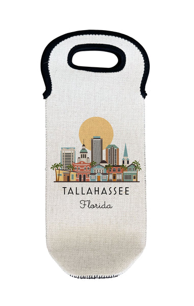 Tallahassee Florida Skyline Wine Carrier Bottle Tote