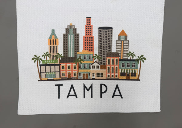 Tampa Florida Skyline Microfiber Kitchen and Hand Towel
