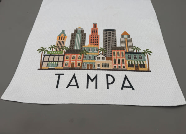 Tampa Florida Skyline Microfiber Kitchen and Hand Towel